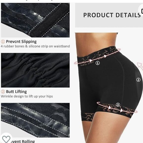 JOSHINE LW Butt Lifter Panties Hip Enhancer Shapewear Tummy Control Black XS Nwt - Picture 6 of 13